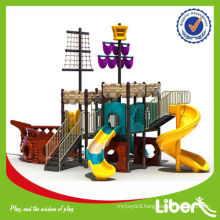 Outdoor Amusement Park Plastic Adventure Playground with Multiple Slides Pirate Ship Series LE.HC.002